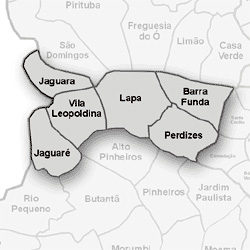 Mapa da Subprefeitura da Lapa