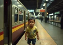 Criança cai entre trem e plataforma