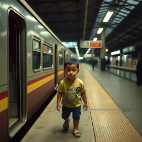 Criança cai entre trem e plataforma